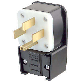 Product image for Plug ind grade straight nyl 3P4W 250V 50A blk