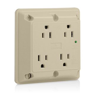 Product image for Receptacle 4-in-1 surge protective 15A 125V ivory