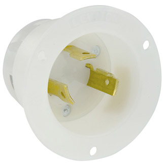 Product image for 30 Amp, 125 Volt, Flanged Inlet Locking Receptacle, Industrial Grade