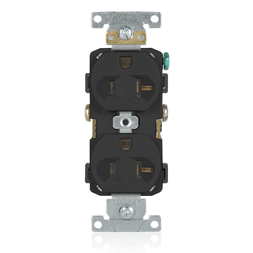 Product image for Receptacle straight duplex narrow body 2P 3W 125V 20AMP black