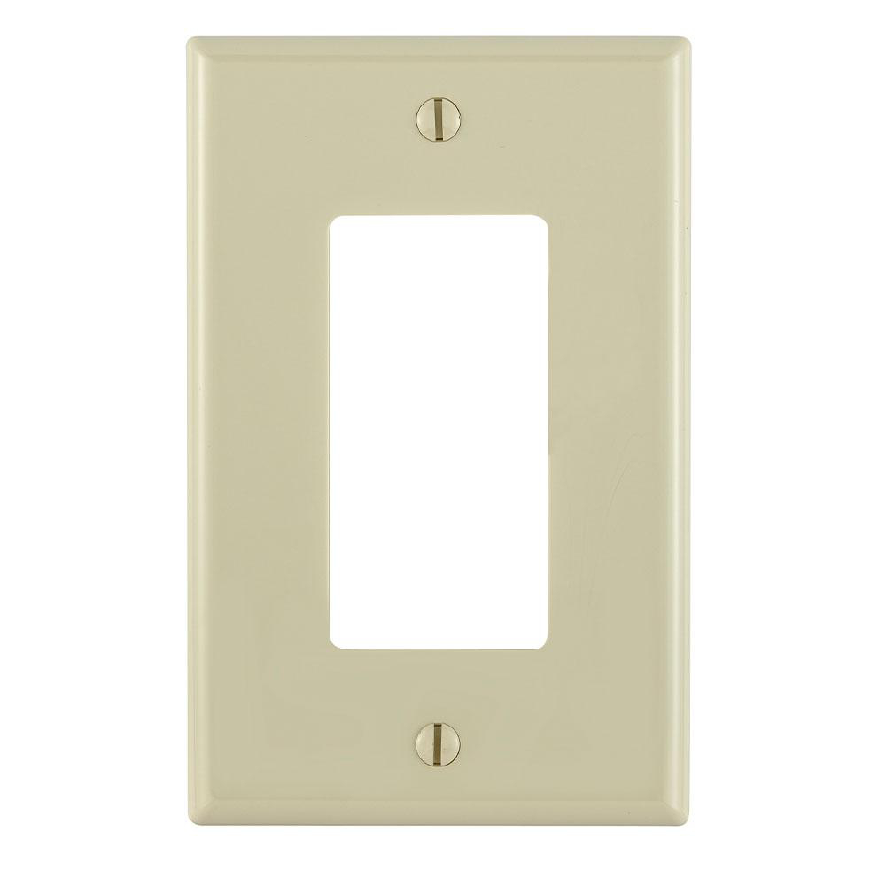 Product image for Wallplate midway 1-gang decora/GFCI device thermoplastic ivory