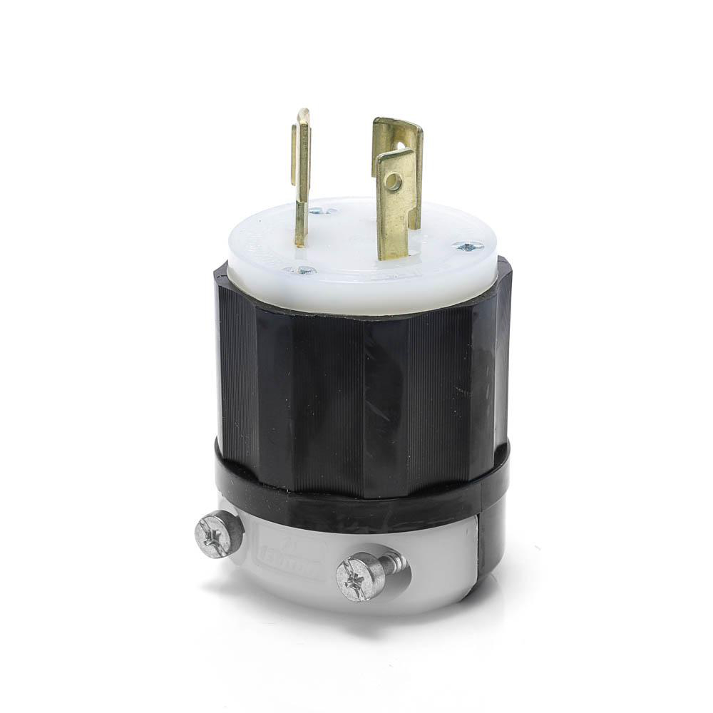 Product image for Plug locking ind grade nyl 2P3W 600V 20A blk/wht