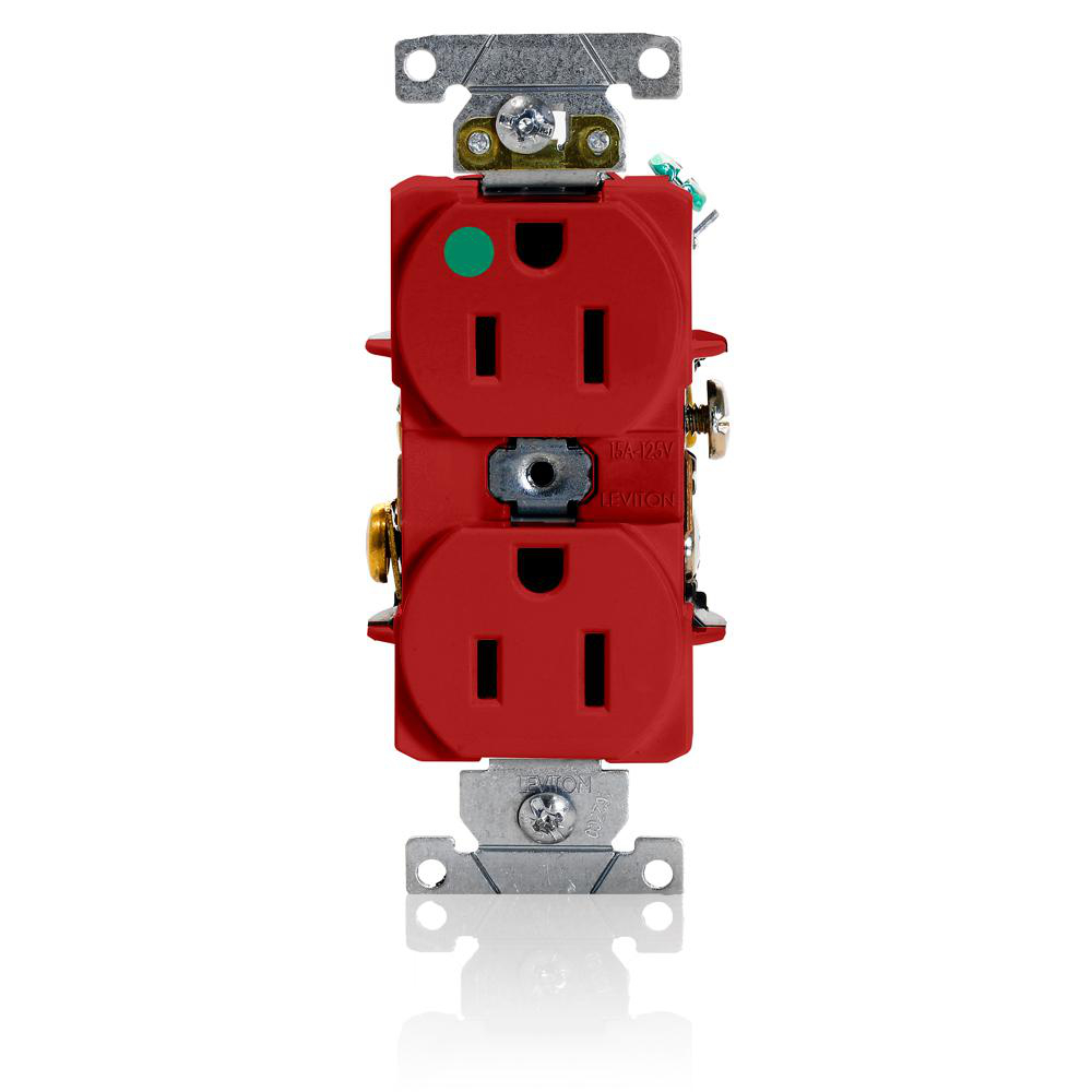 Product image for Receptacle straight 2P3W 125V 15A red