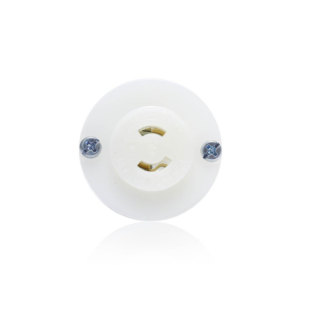Product image for Receptacle locking flanged outlet 2P 2W 125V 15AMP white