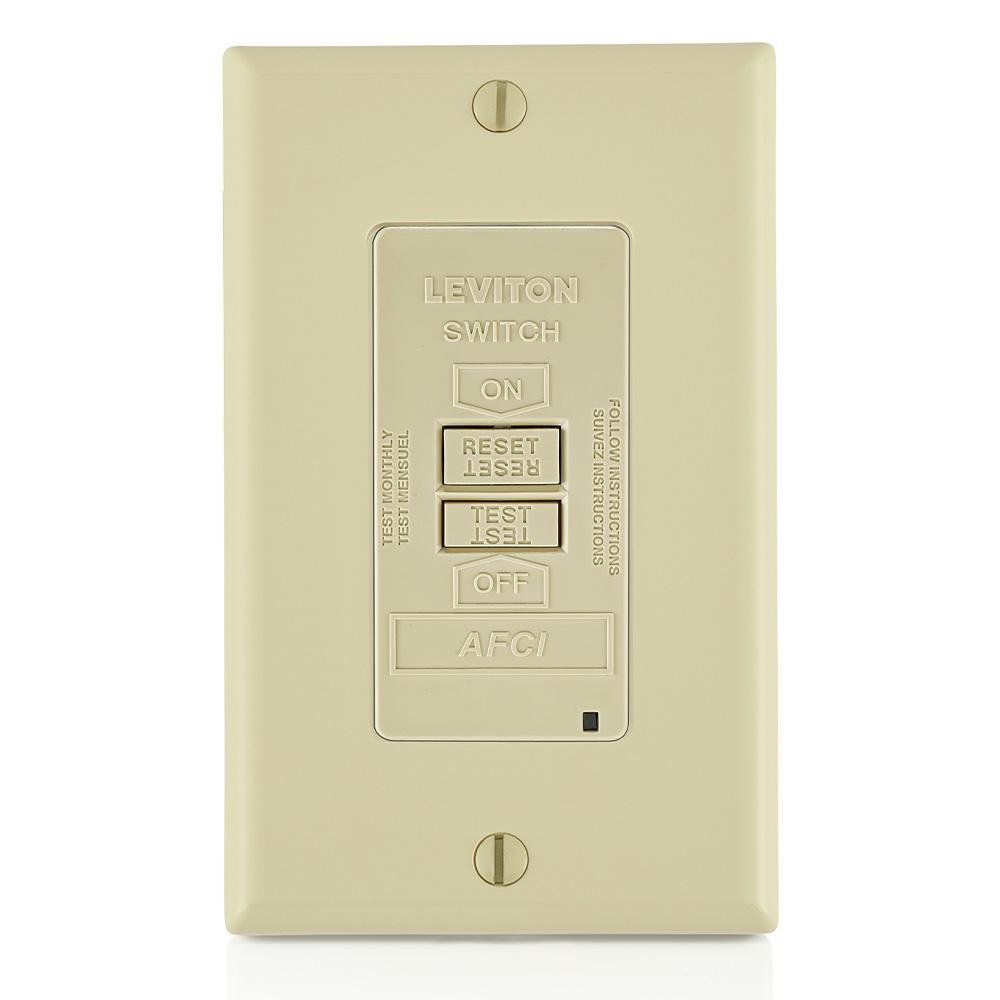 Product image for Receptacle AFCI blank feed-through 20AMP 125V ivory