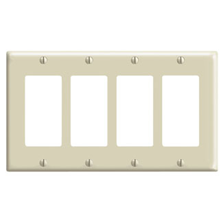 Product image for Wallplate Decora/gfci device mount 4-gang ivory