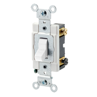 Product image for Switch toggle commercial AC quiet 4-way 120/277V 20AMP white