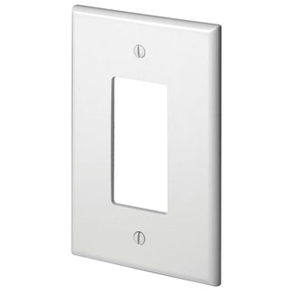 LEVITON 88601 COVER DECORA OVERSIZE WALLPLATE SINGLE GANG WHITE