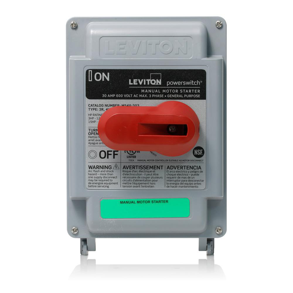 Product image for Starter motor manual non-fused 3-pole 30A 600V