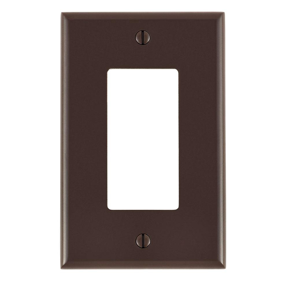 Product image for Wallplate midway 1-gang decora/GFCI thermoset brown