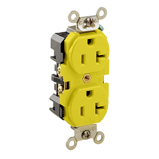 Product image for Receptacle straight duplex 2P 3W 125V 20AMP yellow