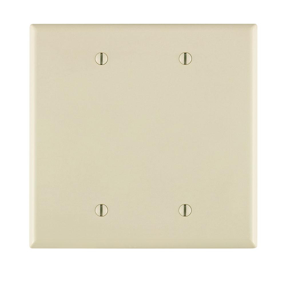 Product image for Wallplate midway 2-gang blank thermoplastic light almond