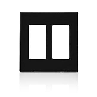 Product image for Cover plate 2 decora 2 gang black