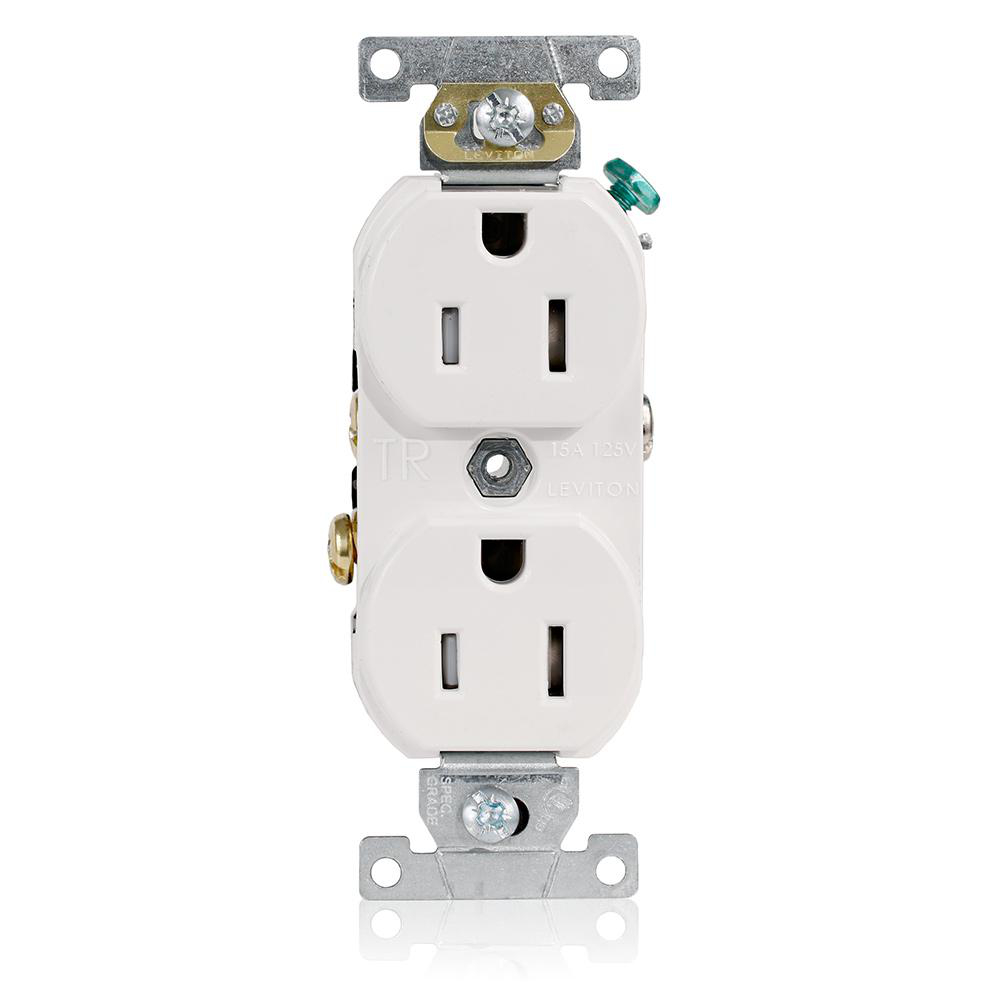Product image for Receptacle straight duplex tamper-resistant 2P 3W 125V 15AMP white