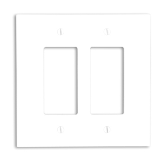 Product image for Wallplate oversize 2-gang decora/GFCI thermoset white