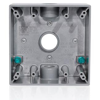 Product image for 2-Gang Weatherproof Box, Aluminum, Gray