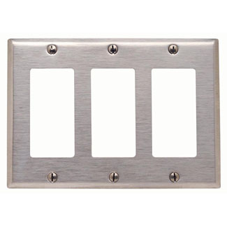 Product image for Wallplate Decora/gfci device mount 3-gang ss