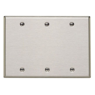 Product image for Wallplate standard 3-gang no device blank 302SS