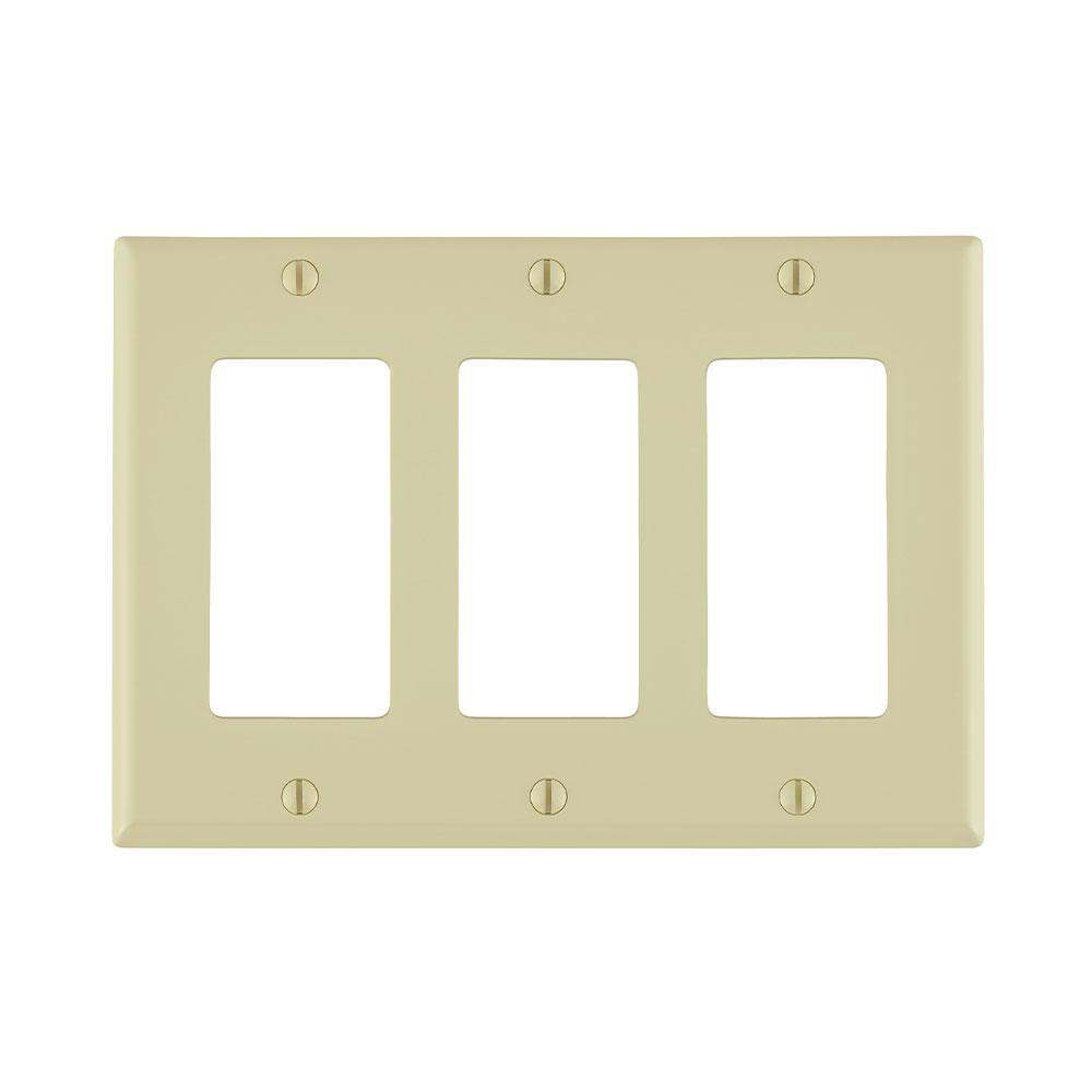 Product image for Cover plate decora 3 gang ivory
