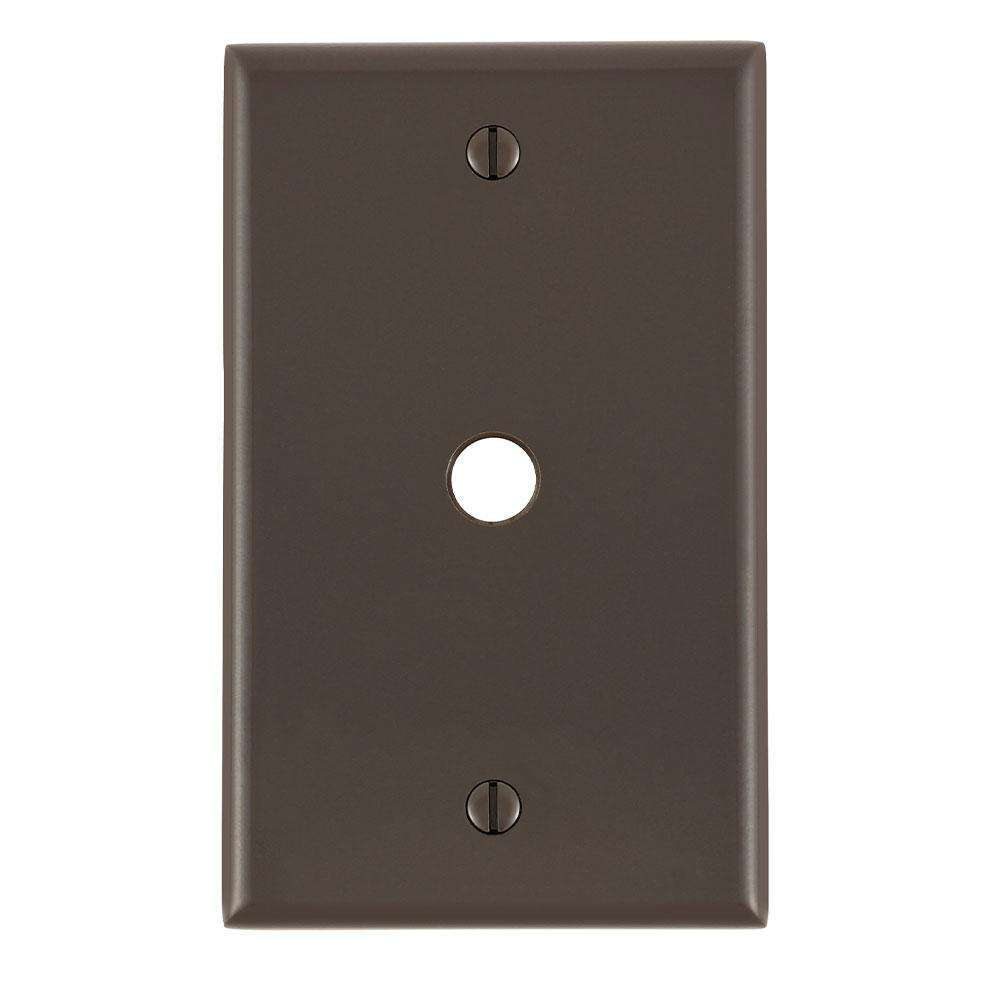 Product image for Wallplate standard 1-gang telephone/cable thermoset brown