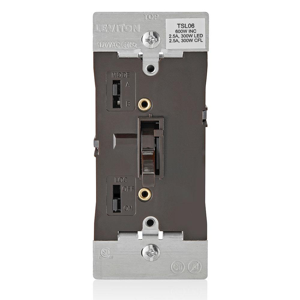 Product image for Toggle Slide Dimmer Switch for Dimmable LED, Halogen and Incandescent Bulbs