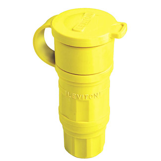 Product image for LEVITON 29W77 CONNECTOR LOCKING 30A 600V 3P4W 3PH WETGUARD L17-30R YELLOW