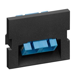 Product image for Insert SC fiber adapter duplex 1.5units high blk