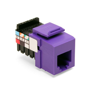 Product image for Connector USOC snap-in 6P6C purple quickport