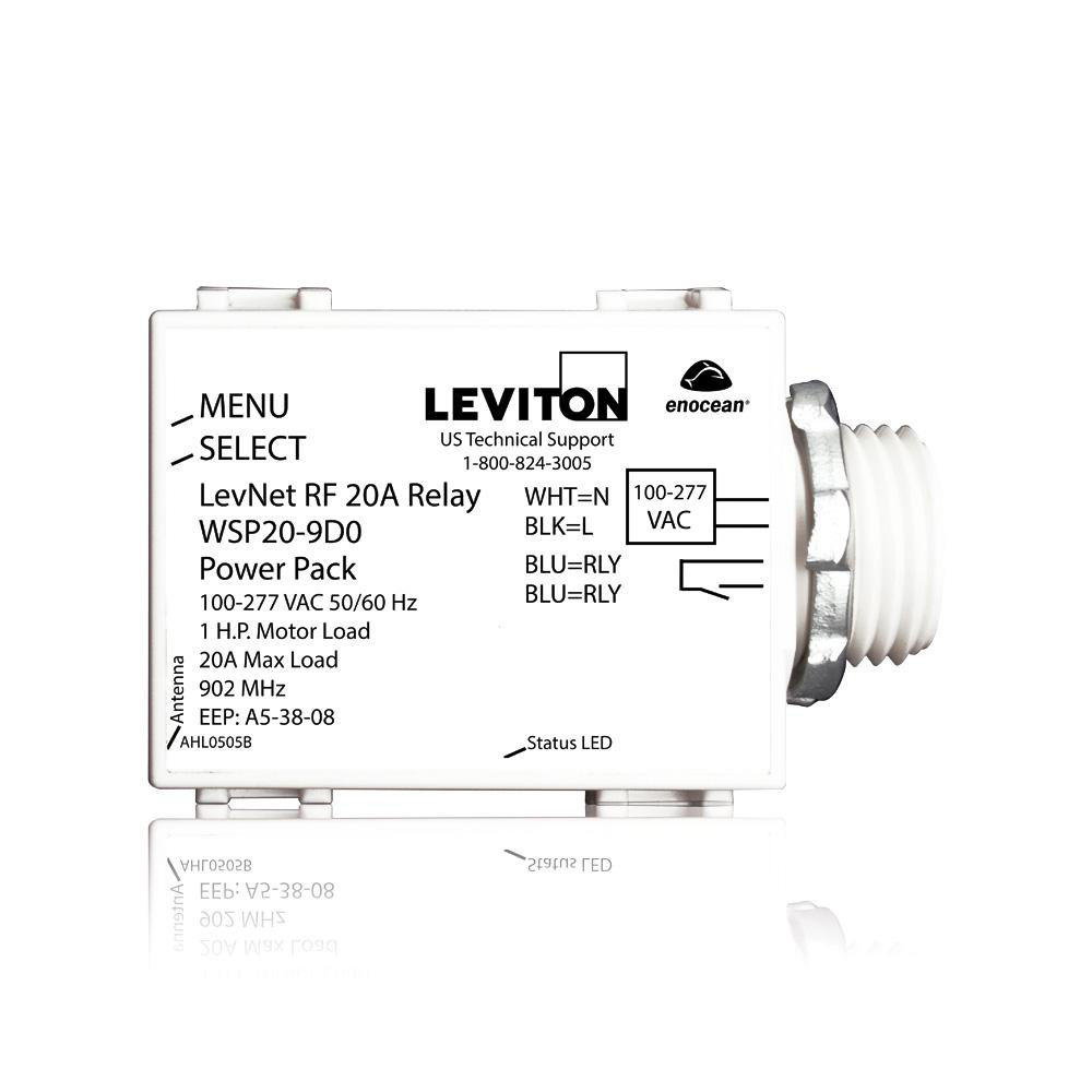 Product image for LevNet RF 902 MHz Line Voltage Relay Receiver, 100-277V, 50/60 Hz