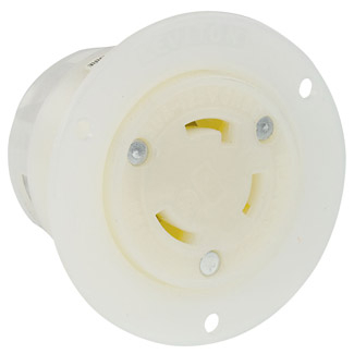 Product image for Receptacle flanged outlet 2P3W 250V 30A white
