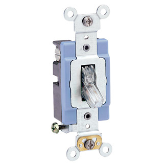 Product image for Switch toggle pilot light 1P 120V 15A clear