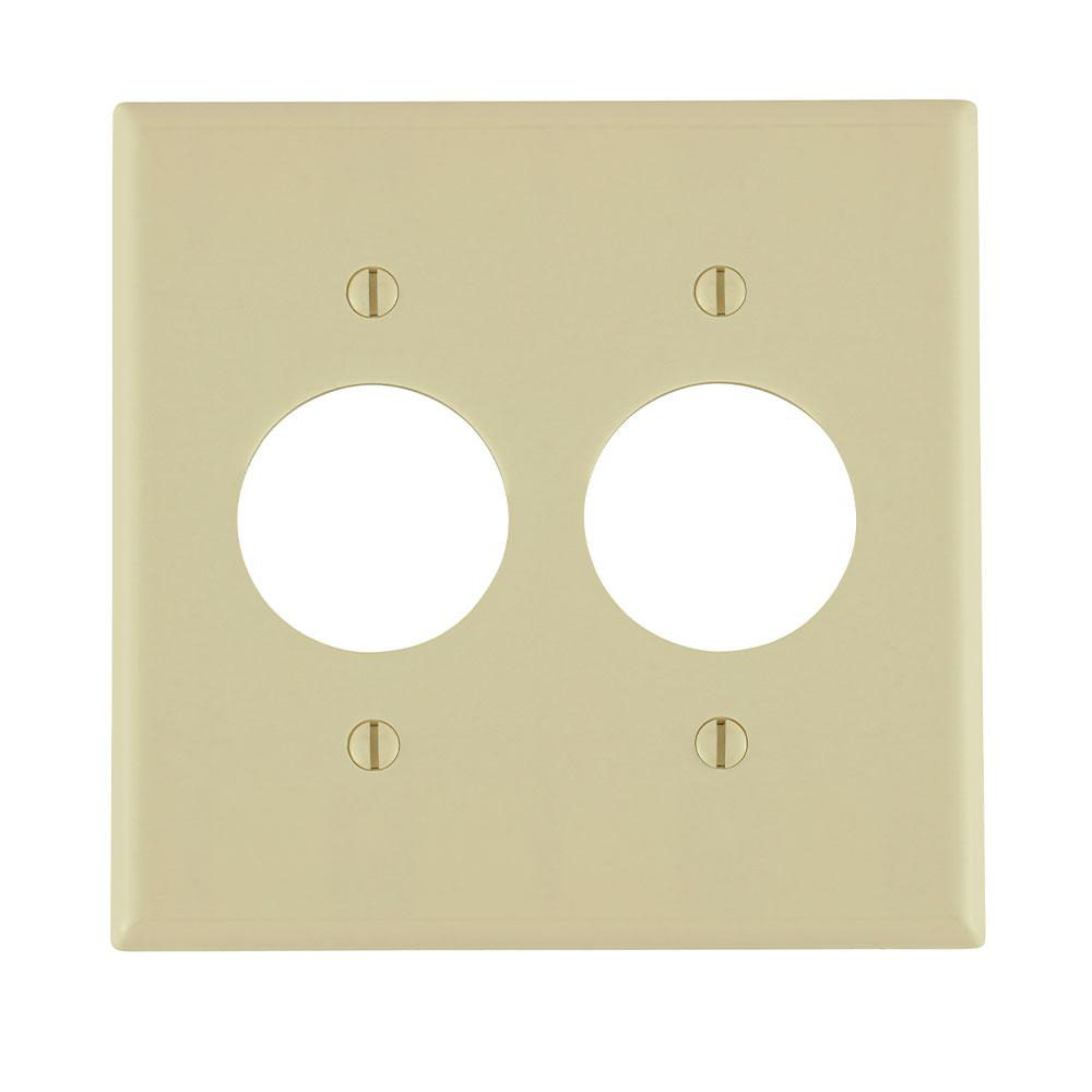 Product image for Wallplate standard 2-gang single thermoset ivory