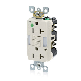 Product image for Receptacle GFCI hospital grade LED guide light 20A 125V light almond
