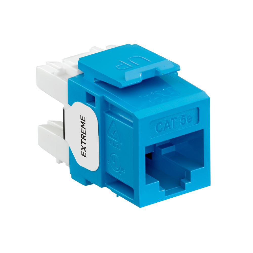 Product image for LEVITON 5G110-RL5 GIGAMAX CAT 5E SNAP IN CONNECTOR BLUE