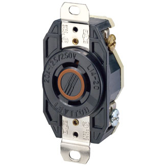 Product image for Receptacle L14-20R twlo 3P4W 20A 125/250V blk