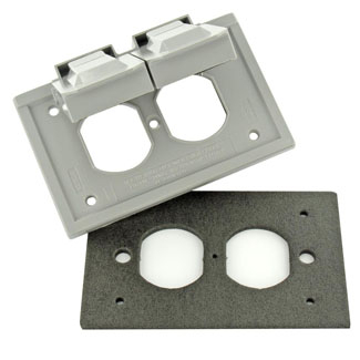 Product image for Cover plate outdoor horizontal polycarbonate gray