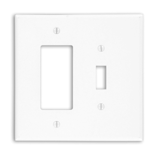 Product image for Wallplate oversize 2-gang decora/GFCI thermoset white