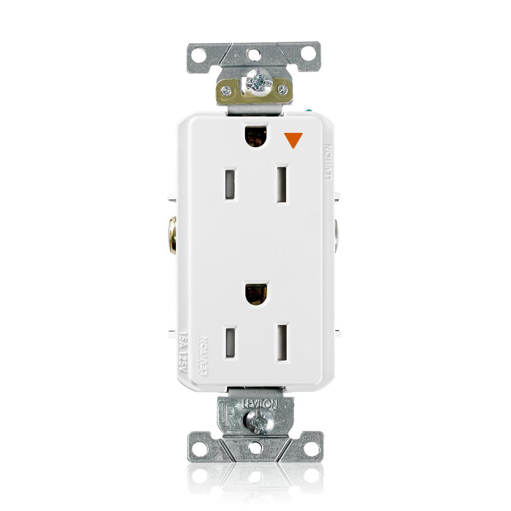 Product image for Tamper-Resistant Isolated Ground Decora Plus Receptacle, 15 Amp, 125 Volt