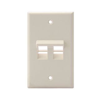 Product image for Plate wall 1-gang 2-port plastic angled light-almond