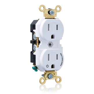 Product image for 15 Amp Duplex Receptacle/Outlet, Industrial Grade, Tamper-Resistant,