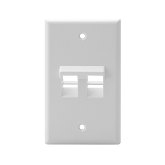 Product image for Plate wall angled 1-gang 2-port ABS plastic white