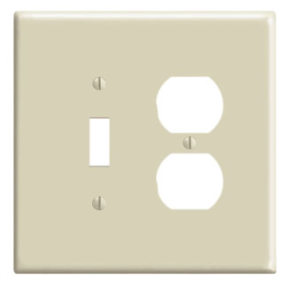 Product image for Wallplate combination 2G 1 toggle 1 duplex ivory