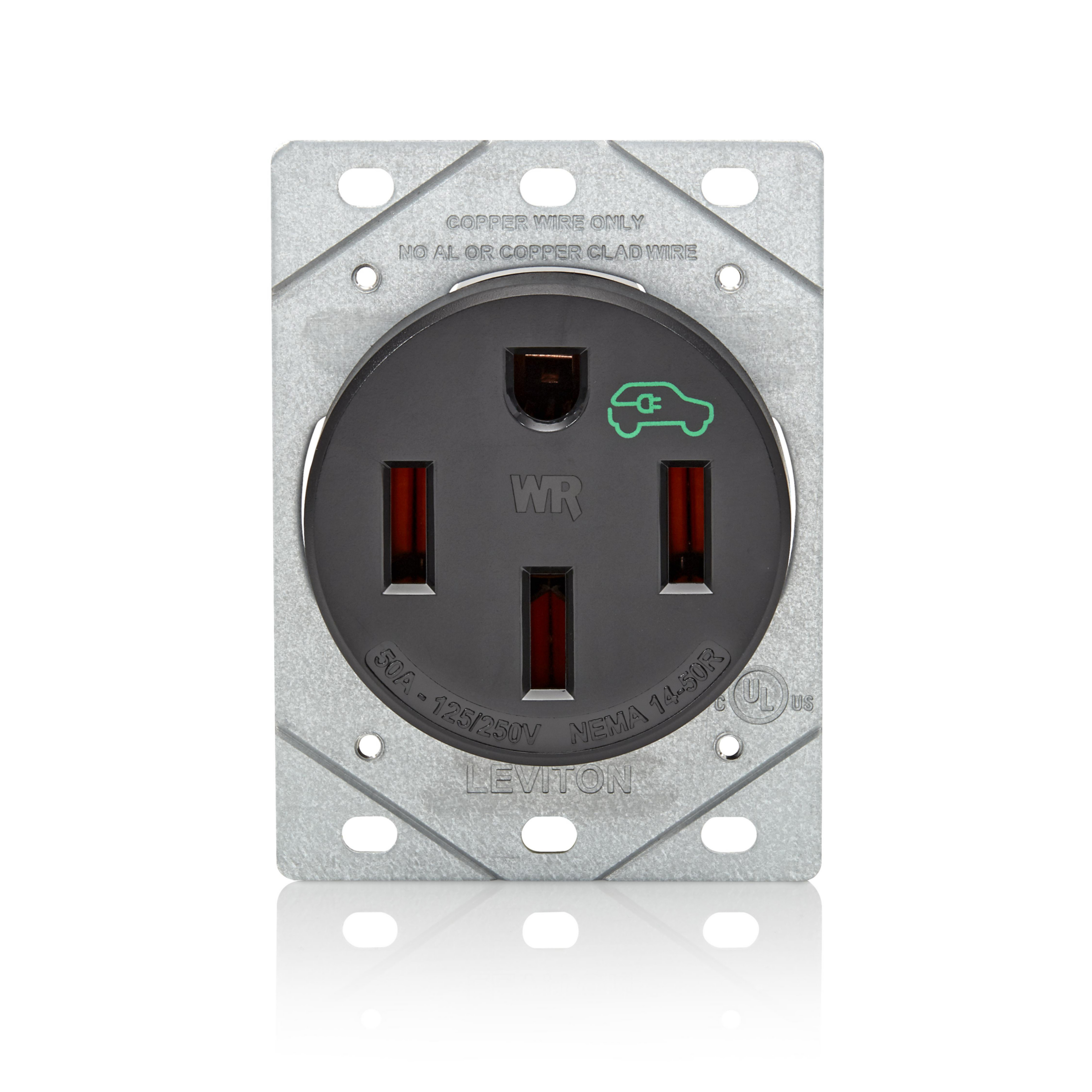 Product image for 50 Amp EV Charging Receptacle/Outlet, Heavy Duty, Weather-Resistant