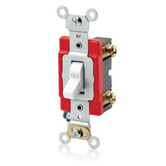 Product image for Switch toggle extra HD AC quiet 3-way 120/277V 20AMP white