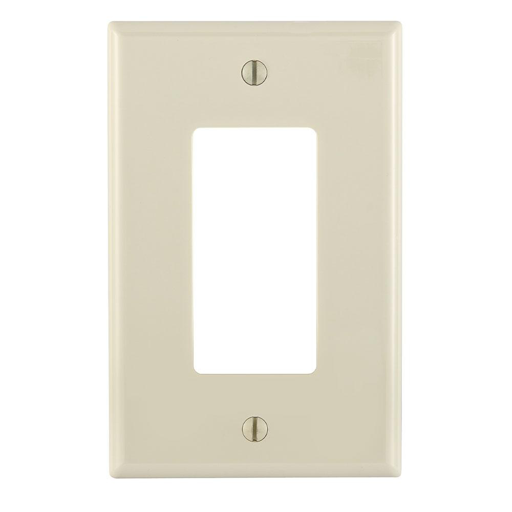 LEVITON PJ26-T COVER 1GANG MIDWAY SIZE DECORA LIGHT ALMOND WALLPLATE THER
