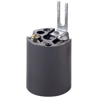 Product image for Lamp holder phenolic 1piece 250V 660W blk