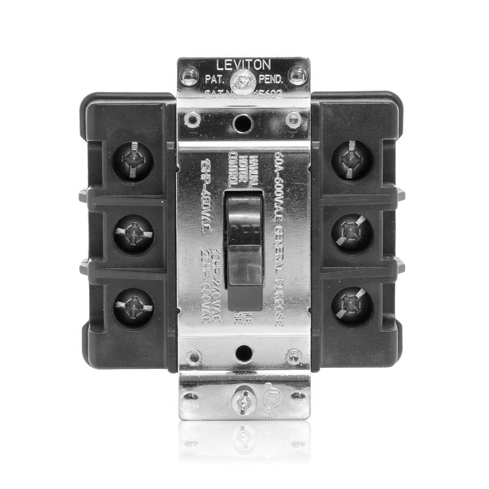 Product image for Switch starter 3-pole standard toggle 3-phase 60A 600V