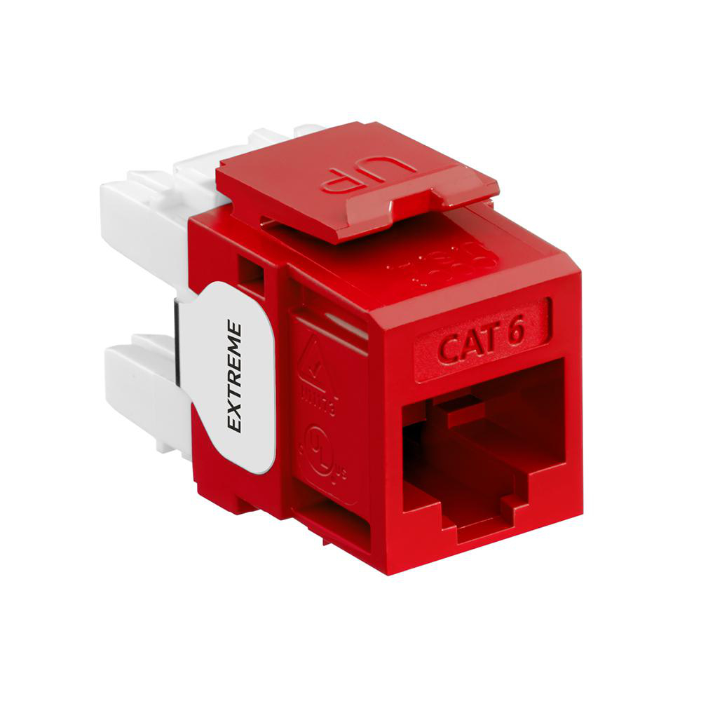 Product image for Connector Cat6+ utp crimson red extreme