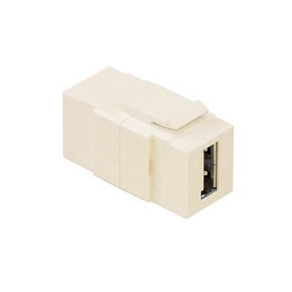 Product image for Connector USB feedthrough plastic ivory