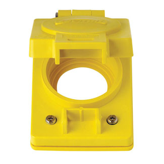 Product image for Receptacle with flip lid locking 1-gang 20AMP yellow